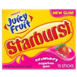 Juicy Fruit Starburst Strawberry Chewing Gum 30g